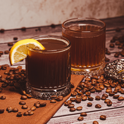 Coffee with honey and wine