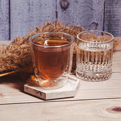 Coffee with mineral water