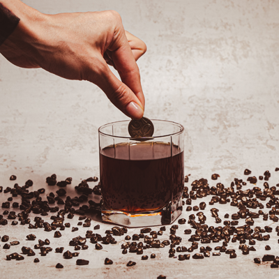 Coffee with silver