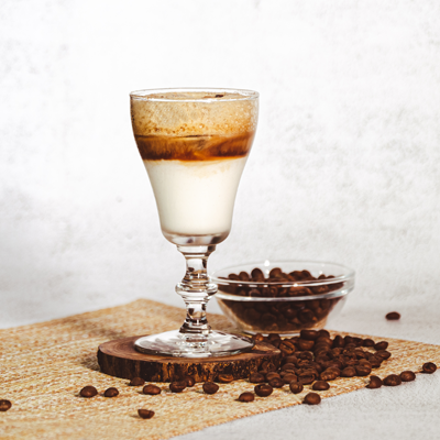 Whipped iced coffee with milk