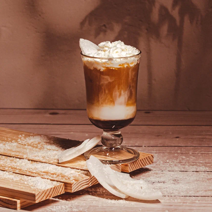 Homemade coconut iced mocha