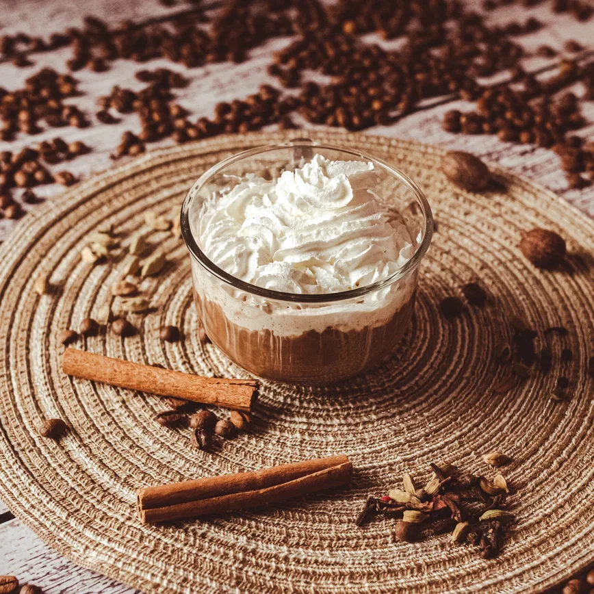Coffee with condensed milk and spices